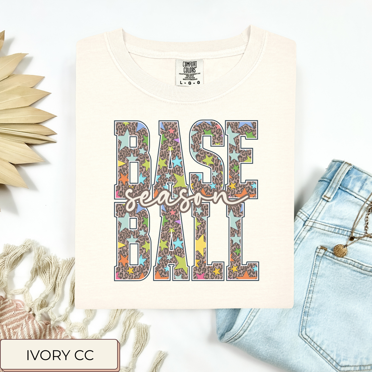 Leopard And Stars Baseball Season Tee.