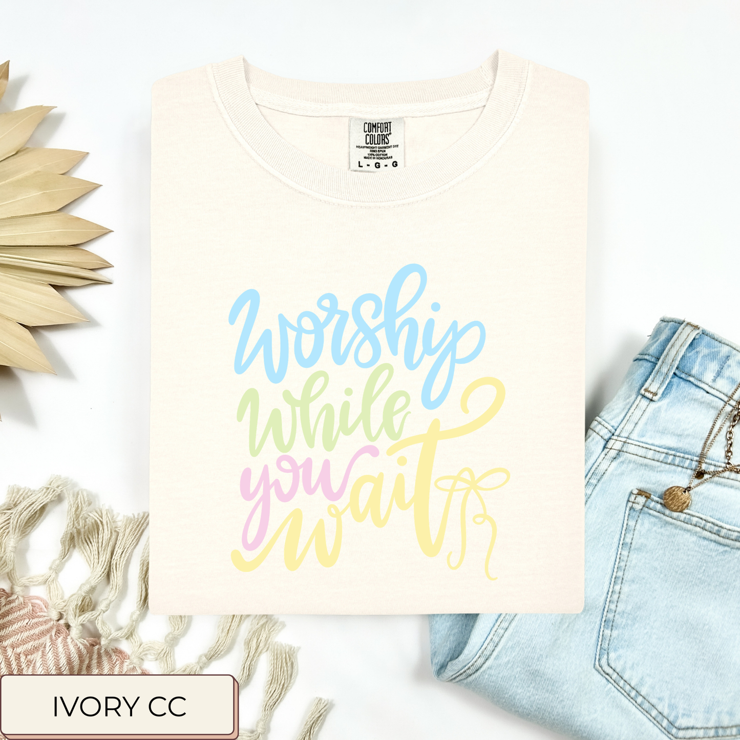 Worship While You Wait Coquette Tee.