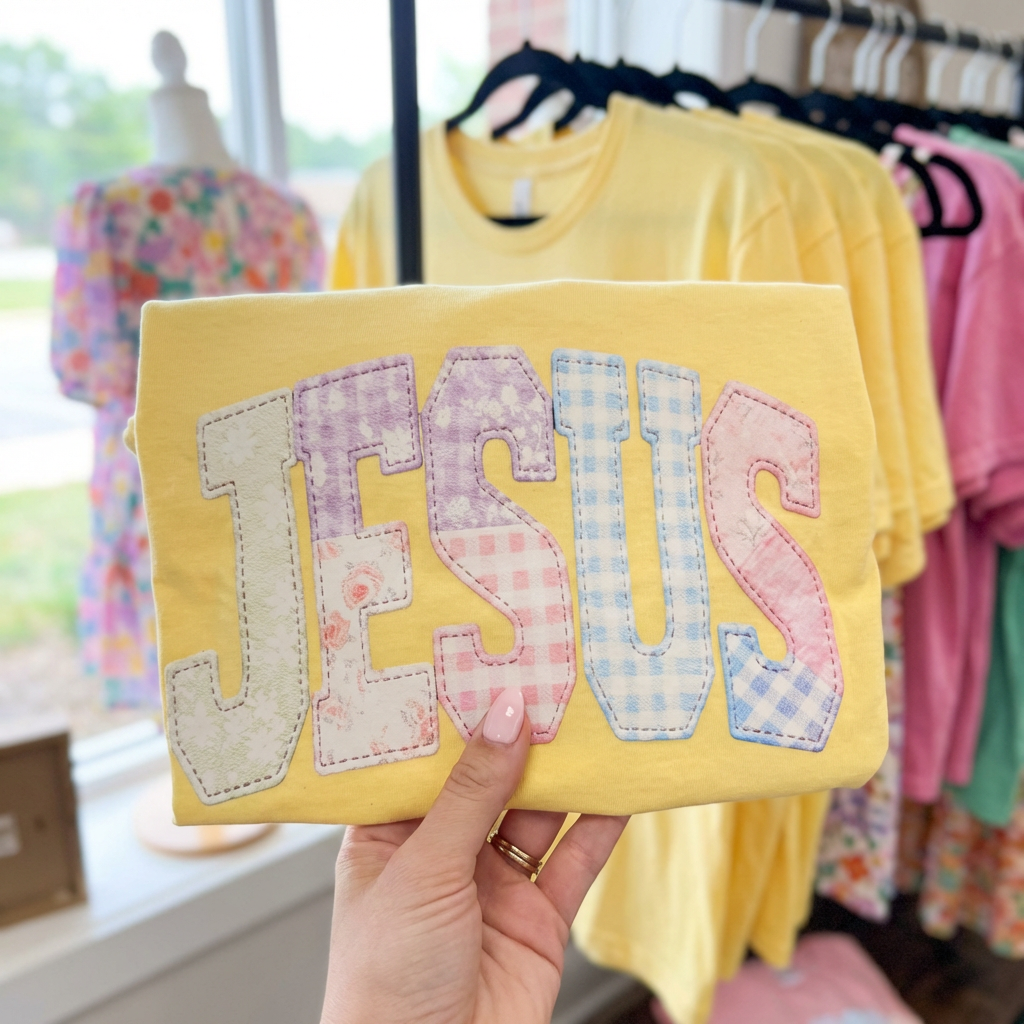 Patchwork Jesus Tee.