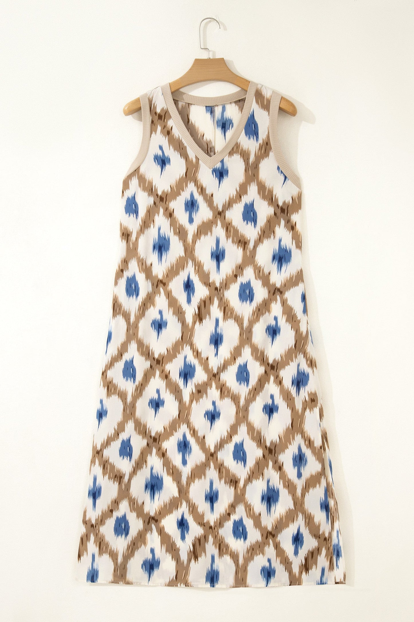Khaki Boho Abstract Dress