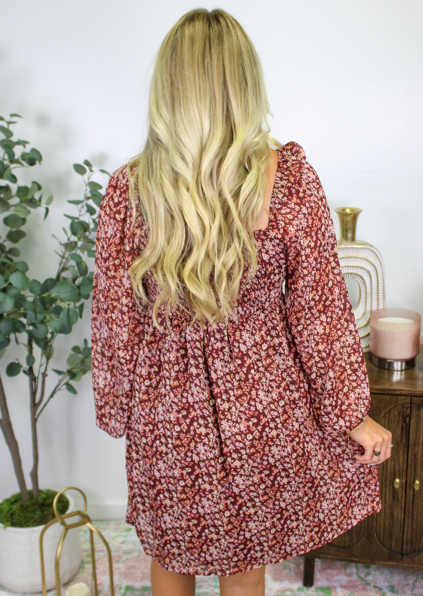 Floral Mini Dress (Red or Green) Deal September.