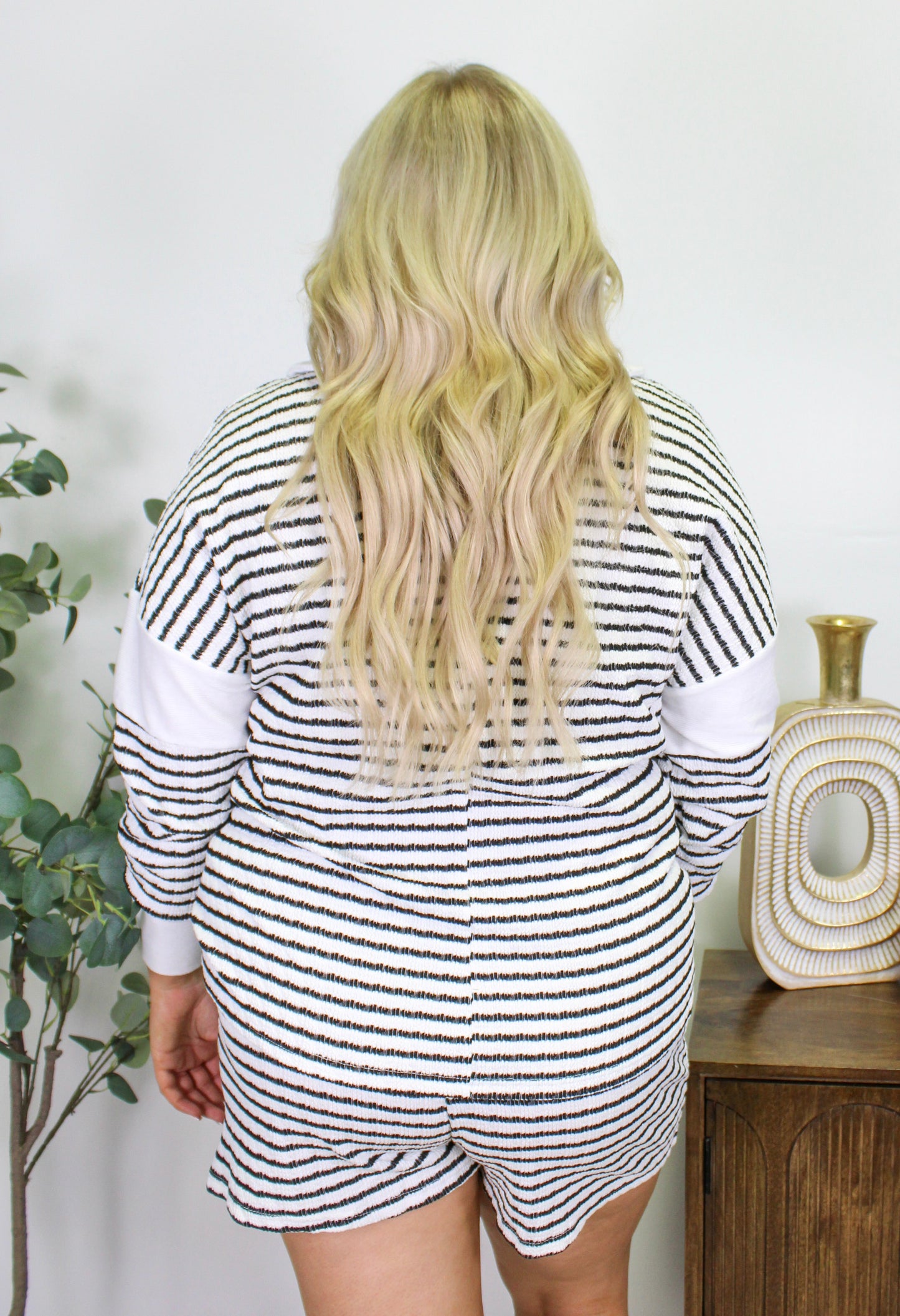 White Striped Plus Size Set September.