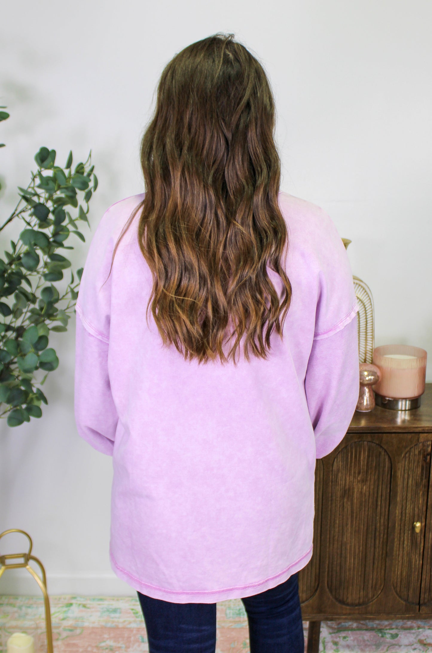 Purple Mineral Wash Long Sleeve Tee LT
