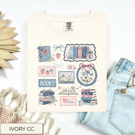 Bookish Coquette Collage Tee.