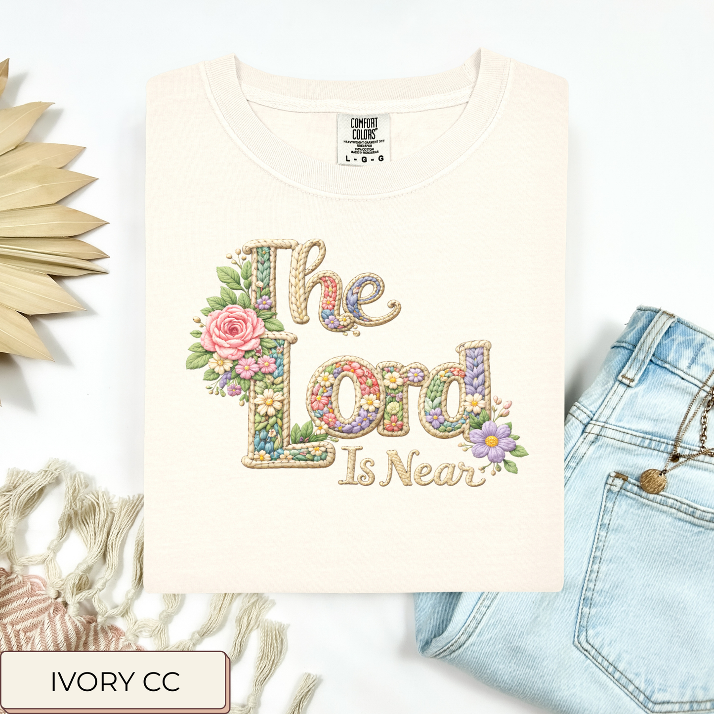 Floral Crochet The Lord Is Near Tee.