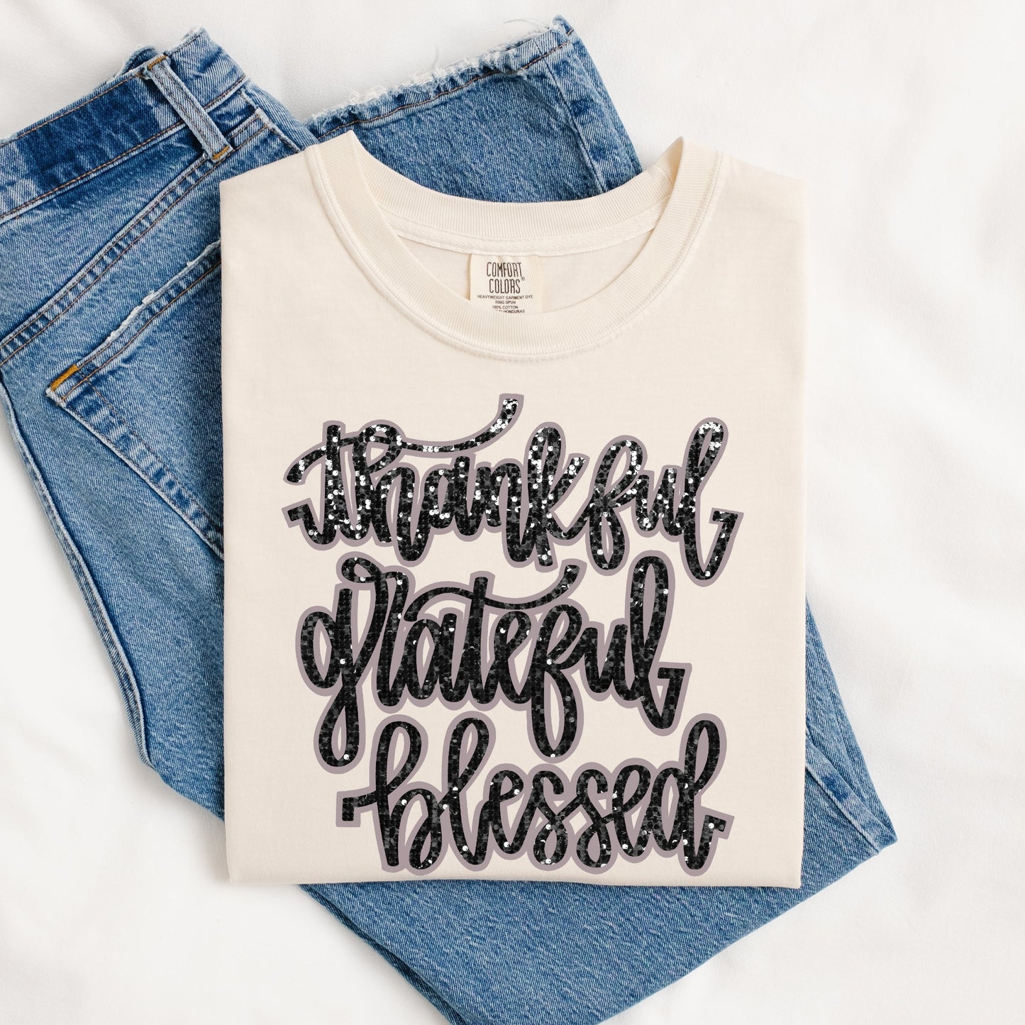 Thankful, Grateful, Blessed Tee.