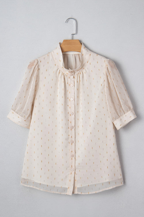 Metallic Dotted Button Shirt LT