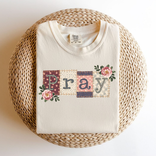 Boho--Floral Pray Tee.