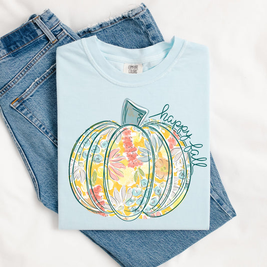 Happy Fall Floral Pumpkin SWEATSHIRT.
