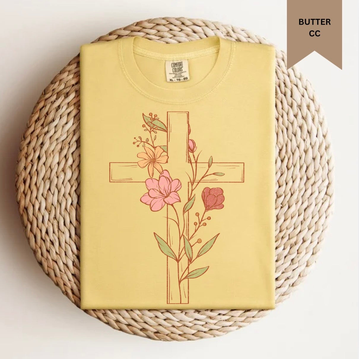 Wrapped Floral Cross Tee.
