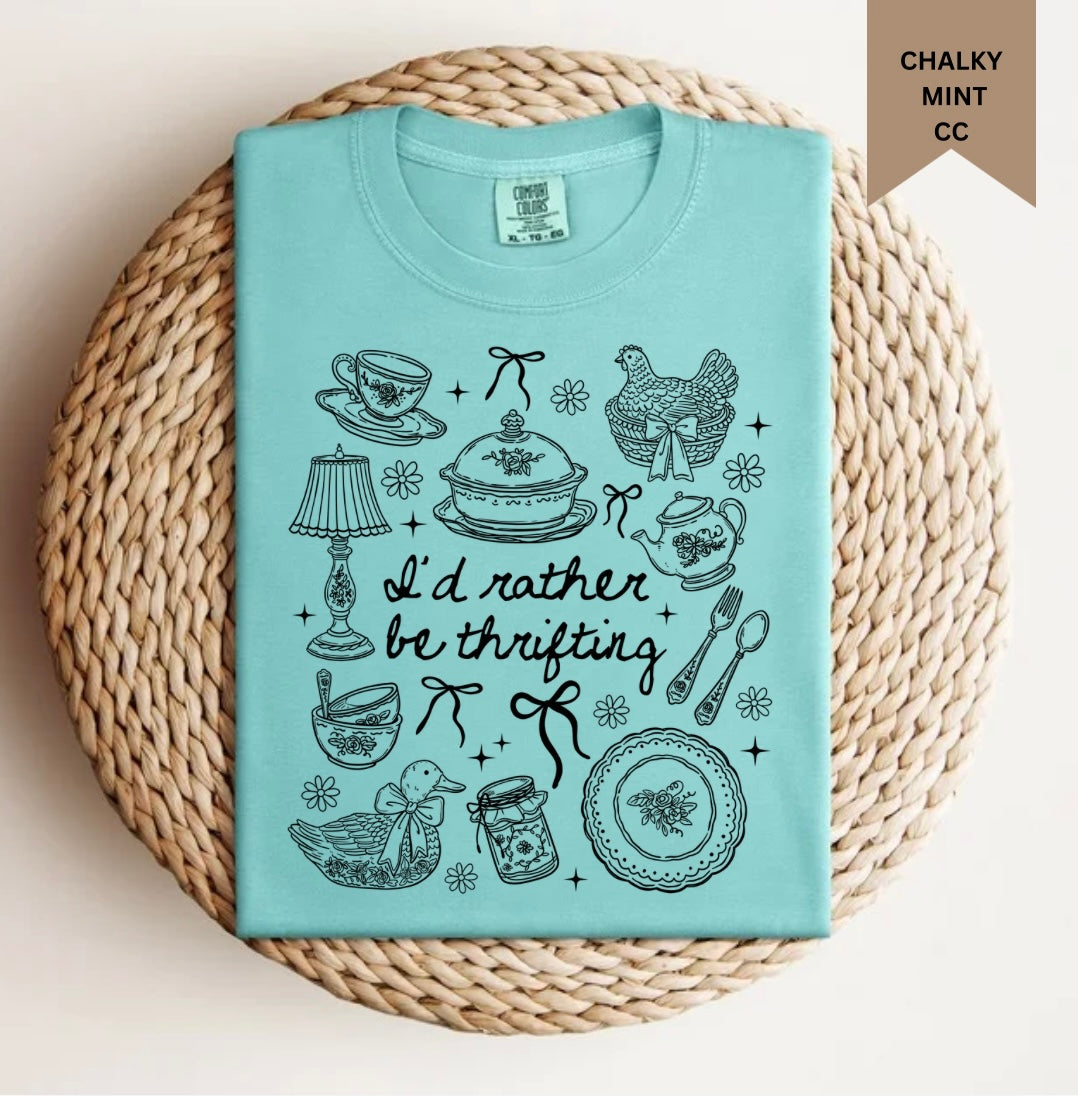 Coquette I’d Rather Be Thrifting Tee.