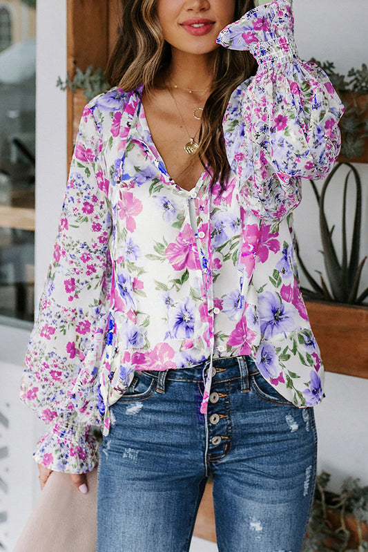 Floral Smocked Blouse LT