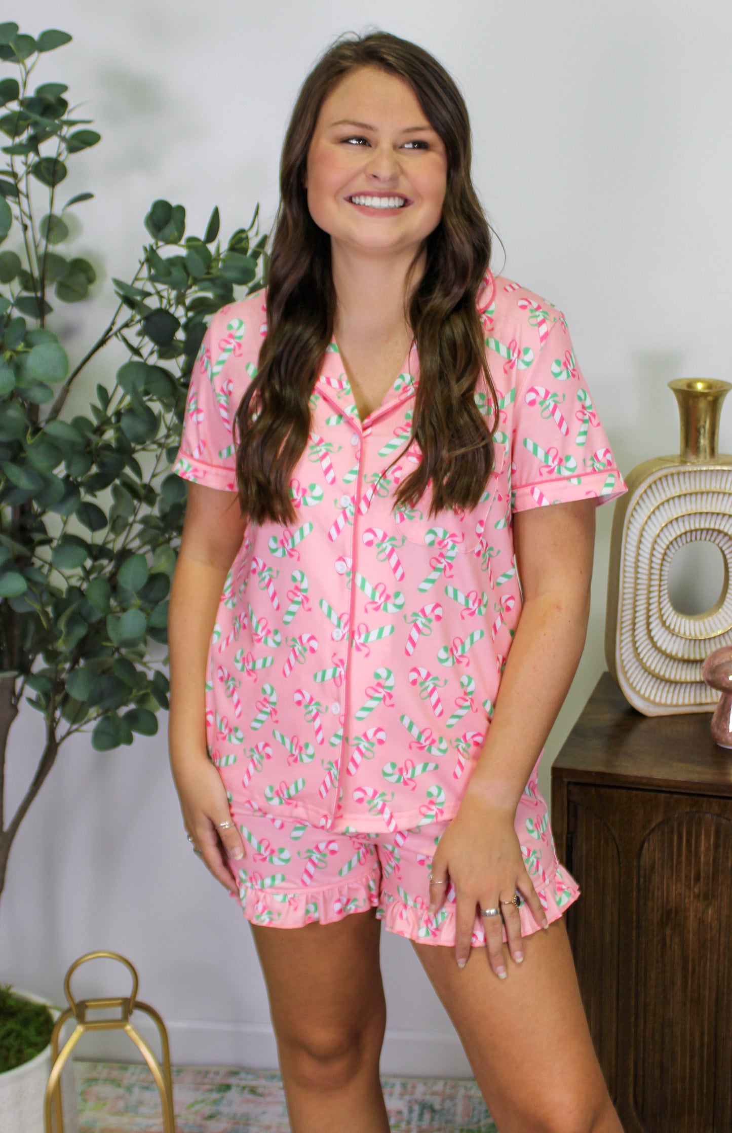 Candy Cane Ruffle Pajamas September.
