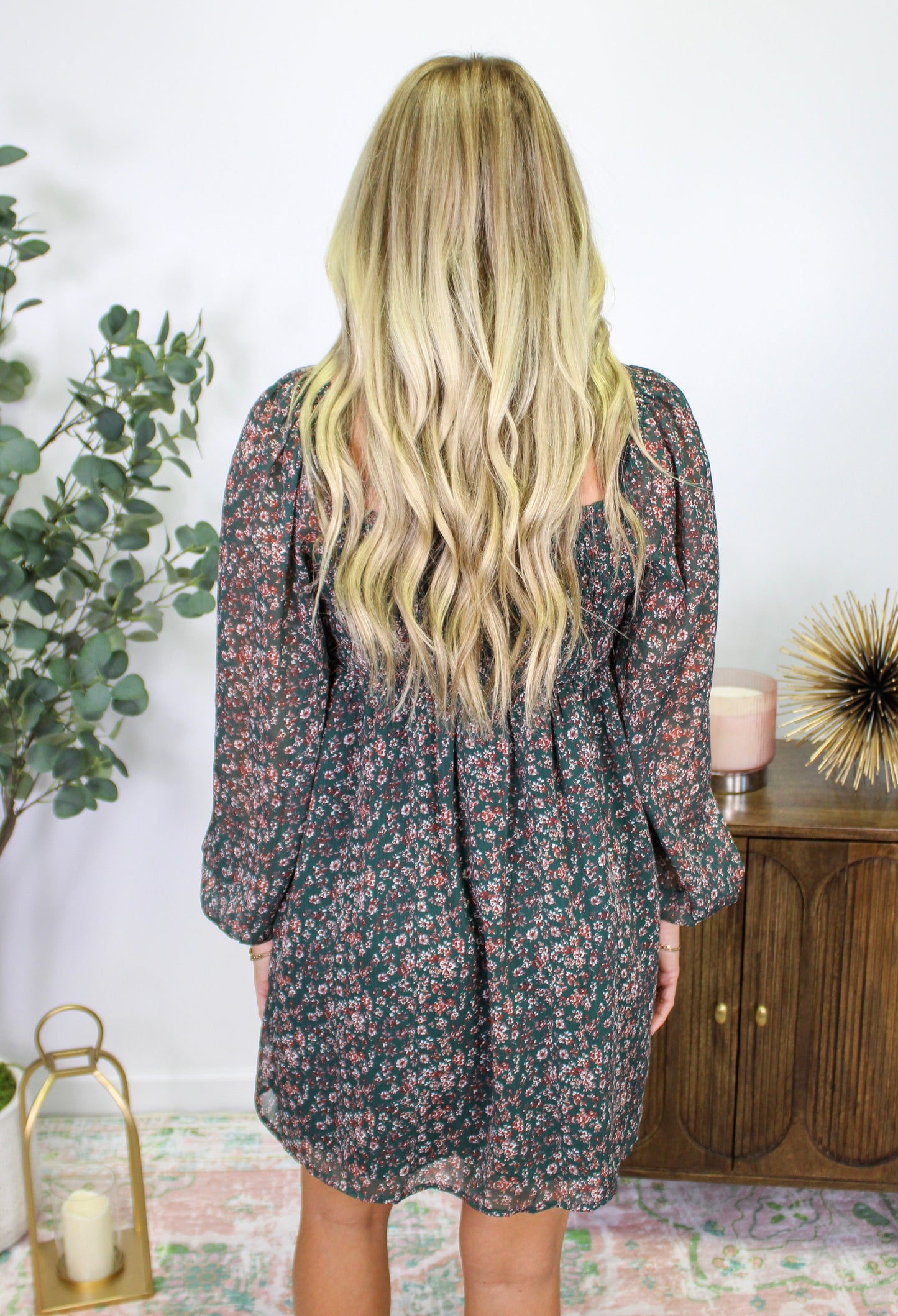Floral Mini Dress (Red or Green)  Deal September.