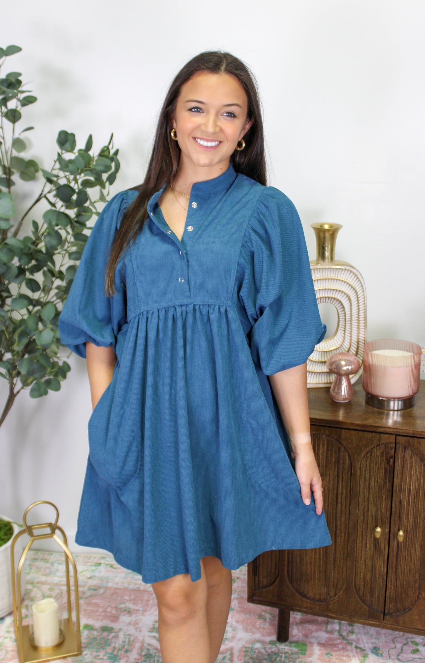 Blue Corduroy Dress LT