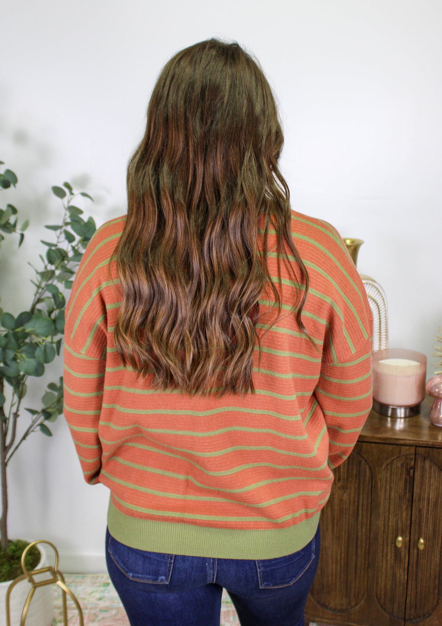 Brown and Green Striped Shirt September.