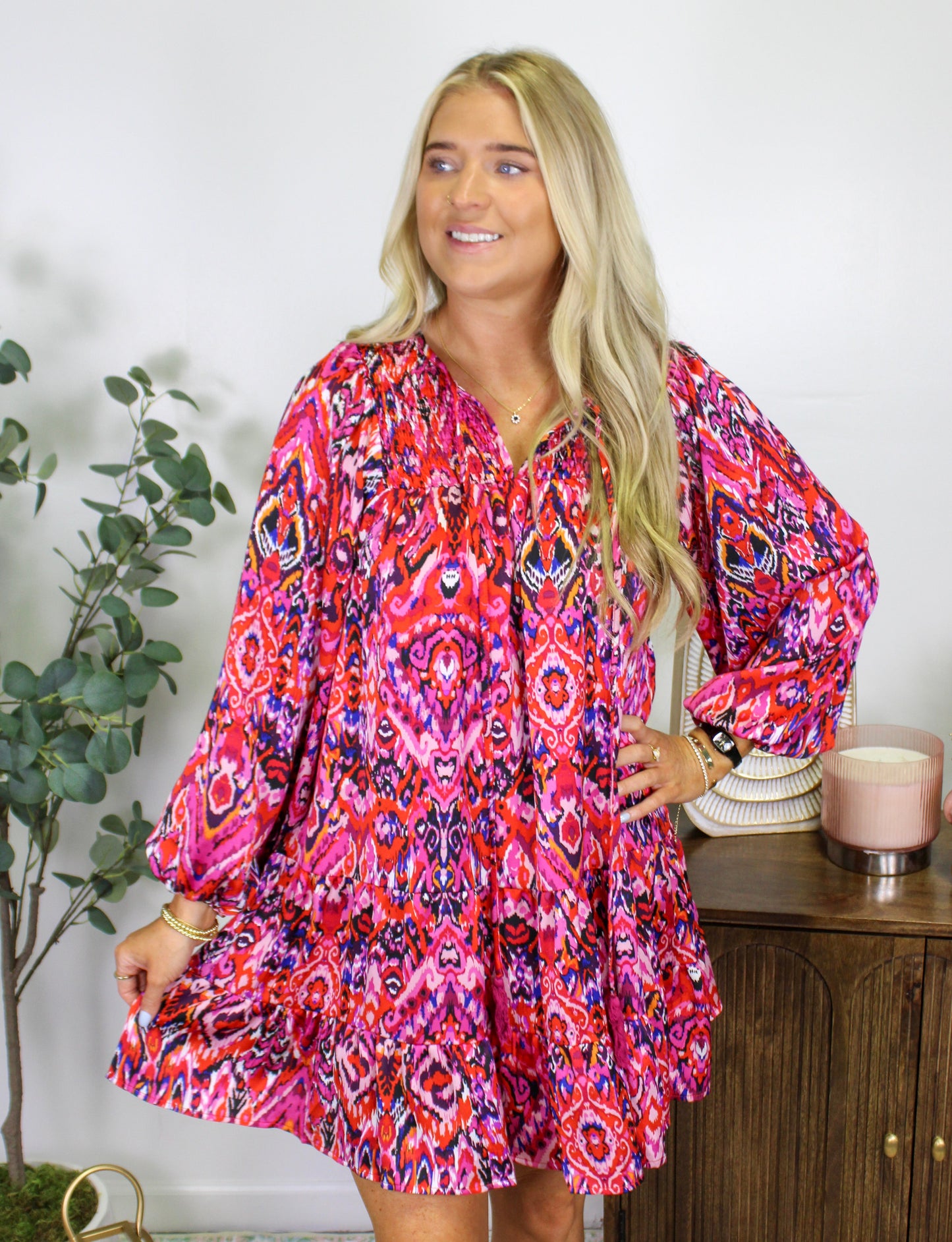Pink Abstract Mini Dress September.