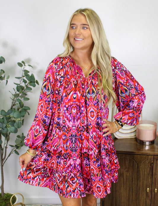 Pink Abstract Mini Dress September.