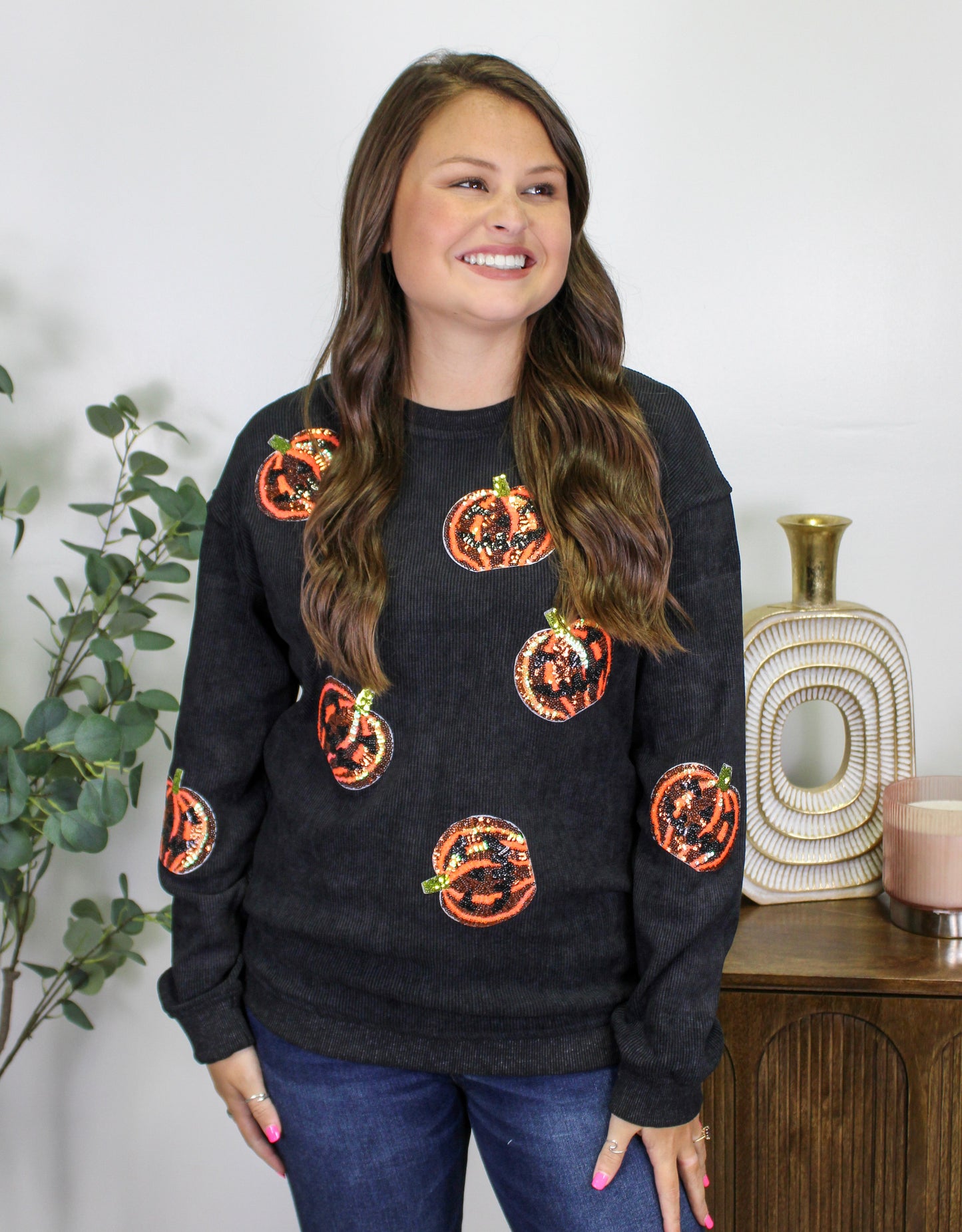 Corded Pumpkin Sweatshirt September.