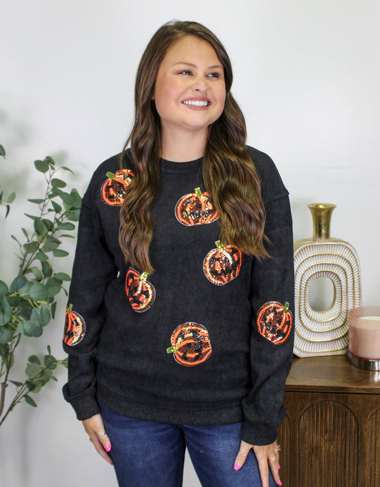 Corded Pumpkin Sweatshirt September.
