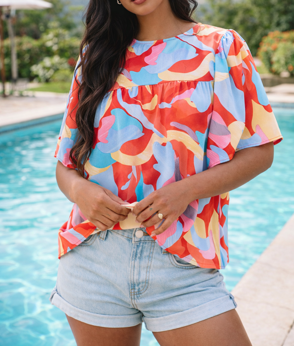Multicolor Abstract Blouse March.