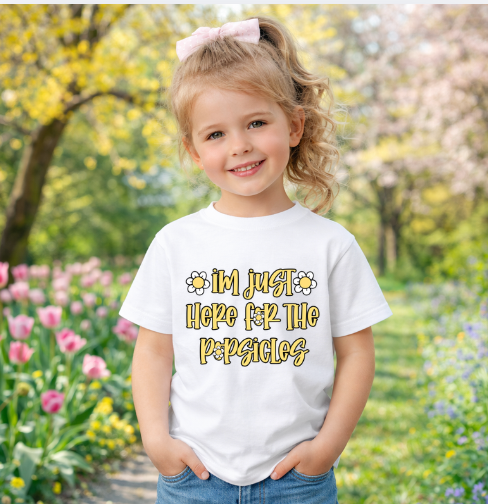 Just Here For Popsicles Kids Tee.