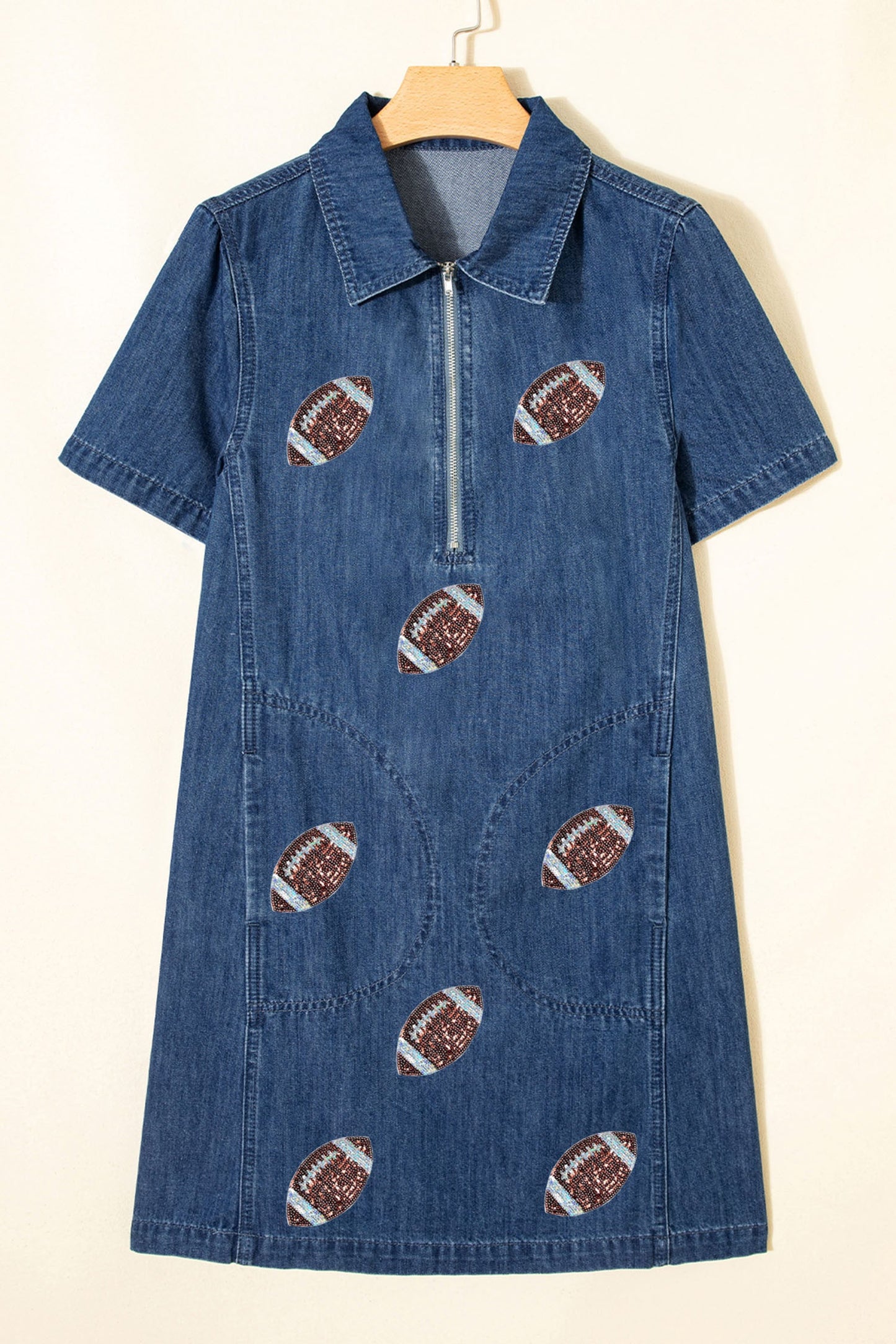 Sequin Football Denim Dress